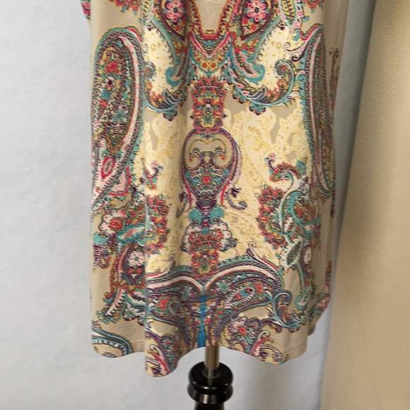 Covington Teal Bling Paisley Print Blouse - Picture 9 of 12